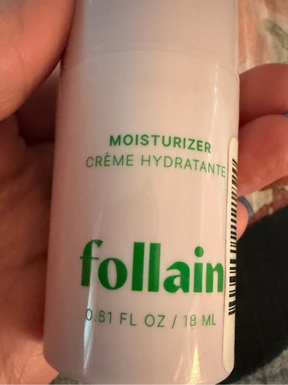 FOLLAIN Moisturizer Replenish + Protect Moisturizer Travel Size 18 mL NEW